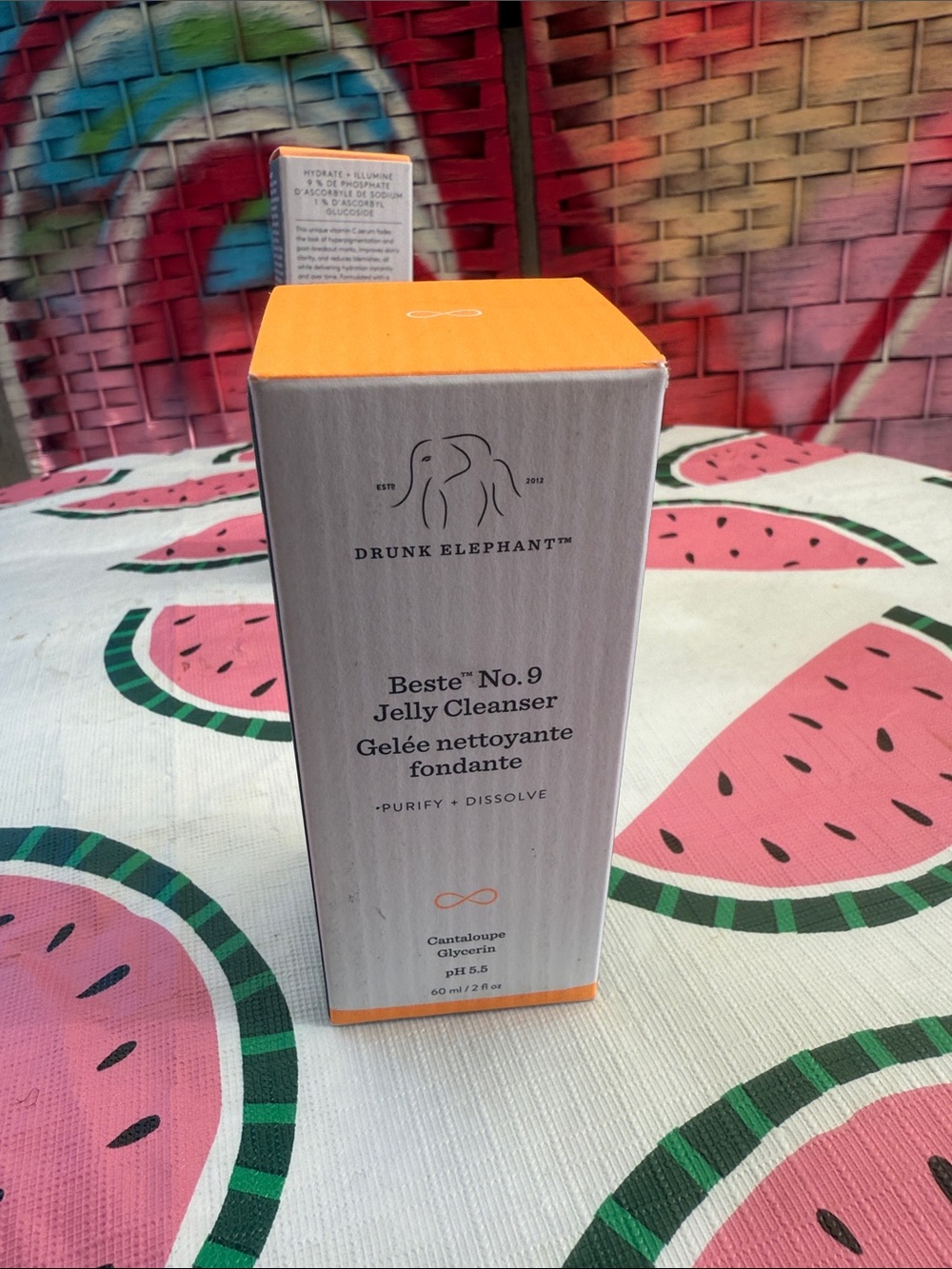 Drunk Elephant Facial Cleanser Box - White & Orange